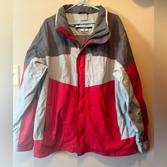 Columbia Other - Columbia Men’s XL interchange Omni tech lined windbreaker. Grey and red. Zip up